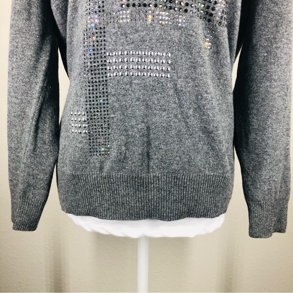 Christopher Kane Hotfix V 100% Swarovski Embellished Sweater Large EUC - Picture 5 of 10